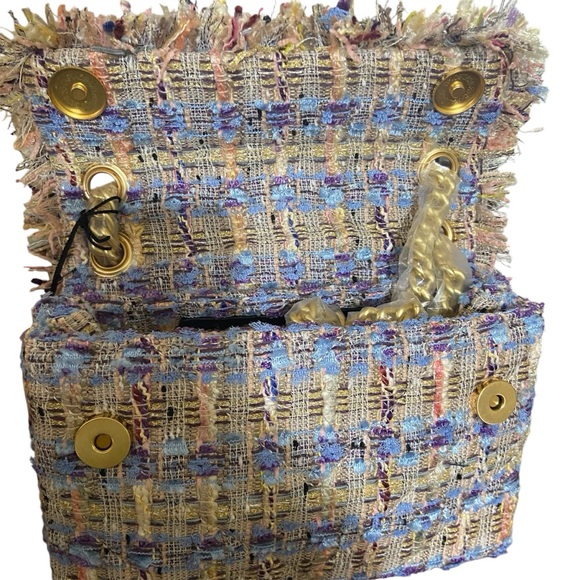 Kurt Geiger London Lilac Tweed Mini Kensington Crossbody Bag - Picture 6 of 6